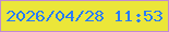 文字の大きさ：3、枠の色：c18ad2、背景の色：ebe639、文字の色：277bfc 無料ブログパーツのブログ時計