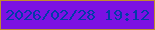 文字の大きさ：2、枠の色：c18b2f、背景の色：7c11e3、文字の色：023ba9 無料ブログパーツのブログ時計