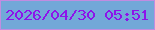 文字の大きさ：4、枠の色：c18ce1、背景の色：72a8d8、文字の色：8d13ea 無料ブログパーツのブログ時計