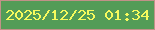 文字の大きさ：5、枠の色：c19188、背景の色：539c57、文字の色：f7fb5d 無料ブログパーツのブログ時計