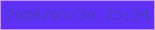 文字の大きさ：5、枠の色：c193f7、背景の色：5f31f7、文字の色：463dc3 無料ブログパーツのブログ時計