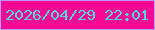 文字の大きさ：4、枠の色：c197f9、背景の色：f80795、文字の色：5ad3dc 無料ブログパーツのブログ時計