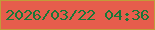 文字の大きさ：5、枠の色：c19c39、背景の色：e65d4c、文字の色：1a7738 無料ブログパーツのブログ時計