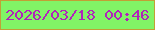 文字の大きさ：5、枠の色：c1a035、背景の色：81f466、文字の色：b122bb 無料ブログパーツのブログ時計