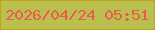 文字の大きさ：2、枠の色：c1a316、背景の色：bac04f、文字の色：ee594c 無料ブログパーツのブログ時計