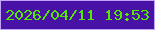 文字の大きさ：1、枠の色：c1a3f9、背景の色：4912a6、文字の色：54e801 無料ブログパーツのブログ時計