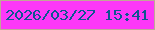 文字の大きさ：1、枠の色：c1a796、背景の色：fd38f8、文字の色：0e5691 無料ブログパーツのブログ時計