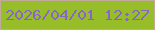 文字の大きさ：4、枠の色：c1aa9a、背景の色：97be29、文字の色：8866c7 無料ブログパーツのブログ時計