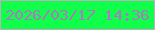文字の大きさ：2、枠の色：c1acc1、背景の色：10ff4b、文字の色：ac77c3 無料ブログパーツのブログ時計