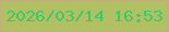 文字の大きさ：1、枠の色：c1ae7b、背景の色：b1c063、文字の色：3dc769 無料ブログパーツのブログ時計