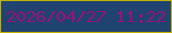 文字の大きさ：5、枠の色：c1af00、背景の色：204370、文字の色：941479 無料ブログパーツのブログ時計