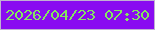 文字の大きさ：5、枠の色：c1b0d2、背景の色：890bf1、文字の色：84e660 無料ブログパーツのブログ時計