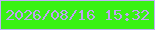 文字の大きさ：1、枠の色：c1b0f9、背景の色：39f213、文字の色：bea2f0 無料ブログパーツのブログ時計