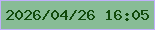 文字の大きさ：5、枠の色：c1b0fc、背景の色：88bc96、文字の色：114a0b 無料ブログパーツのブログ時計