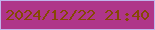 文字の大きさ：3、枠の色：c1b4eb、背景の色：af3589、文字の色：854803 無料ブログパーツのブログ時計