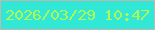 文字の大きさ：2、枠の色：c1b7ac、背景の色：31e8d7、文字の色：b2f854 無料ブログパーツのブログ時計