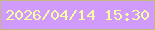 文字の大きさ：3、枠の色：c1ba7a、背景の色：d09bfc、文字の色：fafda1 無料ブログパーツのブログ時計