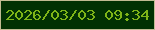文字の大きさ：5、枠の色：c1bb93、背景の色：013103、文字の色：7eb418 無料ブログパーツのブログ時計