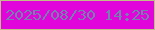 文字の大きさ：4、枠の色：c1bd87、背景の色：e205db、文字の色：7381ae 無料ブログパーツのブログ時計