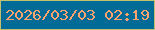 文字の大きさ：1、枠の色：c1c06e、背景の色：016b97、文字の色：fda46e 無料ブログパーツのブログ時計