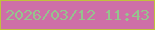 文字の大きさ：1、枠の色：c1c13c、背景の色：ce6fa7、文字の色：95c48d 無料ブログパーツのブログ時計