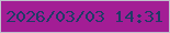 文字の大きさ：2、枠の色：c1c1cc、背景の色：a31d95、文字の色：1f3b66 無料ブログパーツのブログ時計