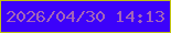 文字の大きさ：2、枠の色：c1c212、背景の色：3c02fa、文字の色：a364b9 無料ブログパーツのブログ時計