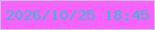 文字の大きさ：2、枠の色：c1c3e0、背景の色：f862fa、文字の色：39bbd6 無料ブログパーツのブログ時計