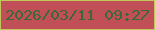 文字の大きさ：1、枠の色：c1c75b、背景の色：c04f58、文字の色：3a6836 無料ブログパーツのブログ時計