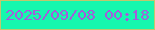 文字の大きさ：1、枠の色：c1c76d、背景の色：16f7ae、文字の色：a45cdb 無料ブログパーツのブログ時計
