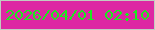 文字の大きさ：4、枠の色：c1ccc1、背景の色：dd27a3、文字の色：1de91f 無料ブログパーツのブログ時計