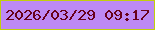 文字の大きさ：2、枠の色：c1cf0b、背景の色：bd89f4、文字の色：68001b 無料ブログパーツのブログ時計