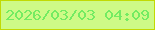 文字の大きさ：3、枠の色：c1da03、背景の色：cefa87、文字の色：74eb62 無料ブログパーツのブログ時計