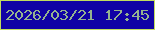 文字の大きさ：1、枠の色：c1dc5e、背景の色：1002a5、文字の色：95b38f 無料ブログパーツのブログ時計