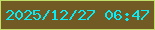 文字の大きさ：1、枠の色：c1de69、背景の色：725a24、文字の色：0aecf5 無料ブログパーツのブログ時計