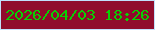 文字の大きさ：3、枠の色：c1e0fb、背景の色：900c2c、文字の色：08d003 無料ブログパーツのブログ時計