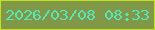 文字の大きさ：5、枠の色：c1e319、背景の色：819848、文字の色：56e6b8 無料ブログパーツのブログ時計