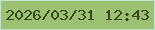 文字の大きさ：3、枠の色：c1e4d0、背景の色：9cc172、文字の色：374821 無料ブログパーツのブログ時計