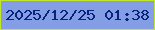 文字の大きさ：2、枠の色：c1e727、背景の色：839ee5、文字の色：09227d 無料ブログパーツのブログ時計