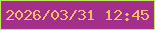 文字の大きさ：4、枠の色：c1e761、背景の色：a42f8a、文字の色：ffb96a 無料ブログパーツのブログ時計