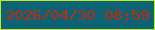 文字の大きさ：4、枠の色：c1e924、背景の色：0b6375、文字の色：c02b09 無料ブログパーツのブログ時計