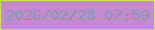 文字の大きさ：4、枠の色：c1e966、背景の色：c888d1、文字の色：7aa0a7 無料ブログパーツのブログ時計