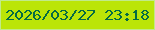 文字の大きさ：4、枠の色：c1ea8a、背景の色：bbe508、文字の色：056b44 無料ブログパーツのブログ時計