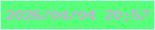 文字の大きさ：3、枠の色：c1ebe9、背景の色：56fe7a、文字の色：df9df1 無料ブログパーツのブログ時計