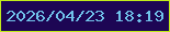 文字の大きさ：2、枠の色：c1ec1a、背景の色：1d0654、文字の色：70c2ea 無料ブログパーツのブログ時計