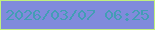 文字の大きさ：5、枠の色：c1f17e、背景の色：808bdc、文字の色：439db5 無料ブログパーツのブログ時計