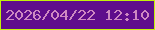 文字の大きさ：3、枠の色：c1f20a、背景の色：5f0d8c、文字の色：ce89c2 無料ブログパーツのブログ時計