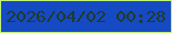文字の大きさ：3、枠の色：c1f275、背景の色：154ac3、文字の色：213a28 無料ブログパーツのブログ時計
