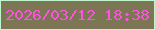 文字の大きさ：5、枠の色：c1f3ce、背景の色：7d7655、文字の色：fd53e0 無料ブログパーツのブログ時計