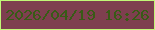 文字の大きさ：1、枠の色：c1f777、背景の色：7e3f4f、文字の色：385b16 無料ブログパーツのブログ時計